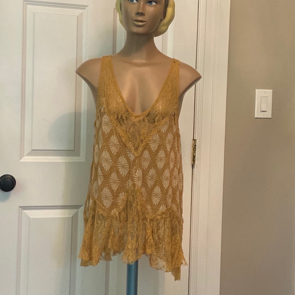 Free people  size medium  Lacey,sheer,tunic
